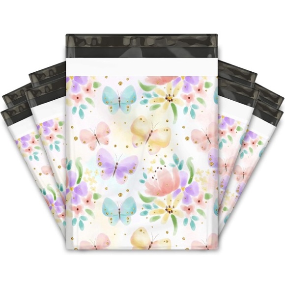 Set of 20- 10”x13” Colorful Butterflies Poly Mailers - Picture 2 of 2